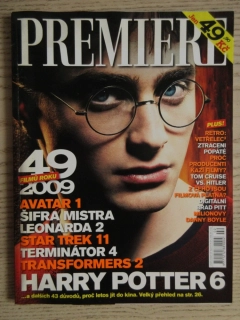 FILMOVÝ ČASOPIS PREMIERE, D. REDCLIFF, T. CRUISE, VETŘELEC, AVATAR, B. PITT, ÚNOR/2009