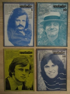 4X ČASOPIS MELODIE, R. 1974, J. SUCHÝ, B. FRÍDL, P. SPÁLENÝ, P. BARTOŇ, **an