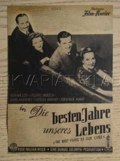 NEJLEPŠÍ LÉTA NAŠEHO ŽIVOTA, M. LOY, F. MARCH, T. WRIGHT, FILM USA, FILM KURIER VBŠ Č. 193?