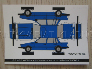 MODRÝ AUTOMOBIL VOLVO 740 GL, VYSTŘIHOVACÍ MODELY