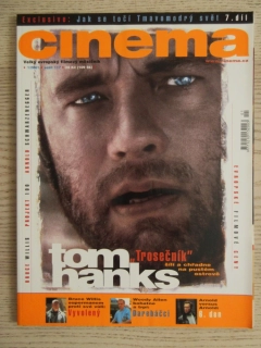 FILMOVÝ ČASOPIS CINEMA, Č. 1/2001, TOM HANKS, BRUCE WILLIS, ARNOLD SCHWARZENEGGER, WOODY ALLEN, TROSEČNÍK AJ.