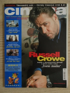 FILMOVÝ ČASOPIS CINEMA, Č. 3/2001, RUSSELL CROWE, WARNER BAXTER, MORGAN FREEMAN, ANG LEE, LENKA VLASÁKOVÁ, Z PEKLA ŠTĚSTÍ 2 AJ.