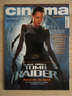 FILMOVÝ ČASOPIS CINEMA, Č. 8/2001, ANGELINA JOLIE, LARA CROFT: TOMB RAIDER, VLADIMÍR MENŠÍK, STEVEN SPIELBERG, EDDIE MURPHY AJ.