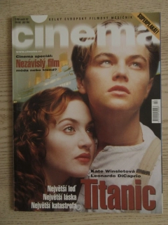FILMOVÝ ČASOPIS CINEMA, Č. 2/98, KATE WINSLET, LEONARDO DICAPRIO, JAMES CAMERON, TITANIC, SEAN PENN, STEVE BUSCEMI, YUL BRYNNER, INGRID BERGMAN, DAVID LEAN AJ.