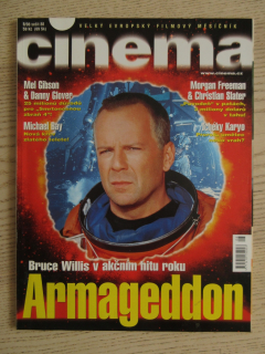 FILMOVÝ ČASOPIS CINEMA, Č. 8/98, BRUCE WILLIS, ARMAGEDON, JOSÉ FERRER, CHRISTIAN SLATER, JUDY HOLLIDAY, BIG LEBOWSKI, STALO SE JEDNÉ NOCI, TCHÉKY KARYO, SMRTONOSNÁ ZBRAŇ 4 AJ.