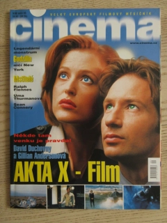 FILMOVÝ ČASOPIS CINEMA, Č. 9/98, AKTA X, WOODY ALLEN, BRODERICK CRAWFORD, OLIVIA DE HAVILLAND, SEAN CONNERY, GILLIAN ANDERSONOVÁ AJ.