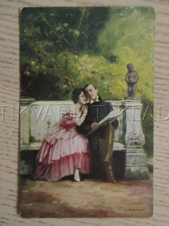 POESIE DES LEBENS, C. WEBER, MUŽ, ŽENA, PÁR, PARK, SOCHA