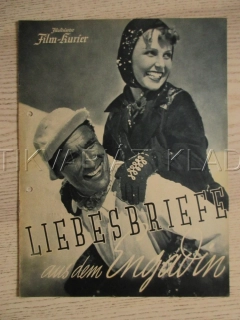 LIEBESBRIEFE AUS DEM ENGADIN, L. TRENKER, C. RUST, P. HEIDEMANN, FILM NĚM. ŘÍŠE, FILM KURIER VBŠ Č. 2848