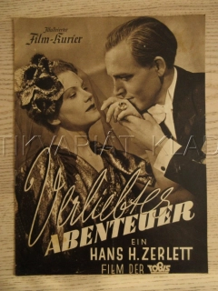 VERLIEBTES ABENTEUER, O. TSCHECHOWA, P. KLINGER, E. V. THELLMANN, FILM NĚM. ŘÍŠE, FILM KURIER VBŠ Č. 2899