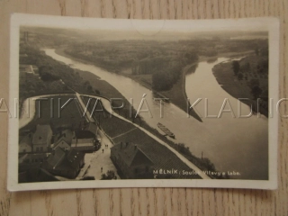 SOUTOK VLTAVY A LABE, OKRES MĚLNÍK, POHLEDNICE 1102