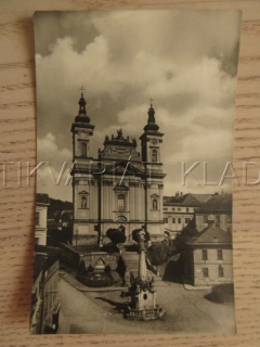 ŠTERNBERK NA MORAVĚ, NÁMĚSTÍ SPOJENCŮ S KOSTELEM, OKRES OLOMOUC, POHLEDNICE 1199