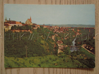 ZNOJMO, POHLED Z HRADIŠTĚ NA HRAD S ÚDOLÍM DYJE, OKRES ZNOJMO, POHLEDNICE 1328