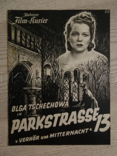 PARKSTRASSE 13, O. TSCHECHOWA, I. PETROVICH, H. HILDEBRAND, FILM NĚM. ŘÍŠE, FILM KURIER VBŠ Č. 2948