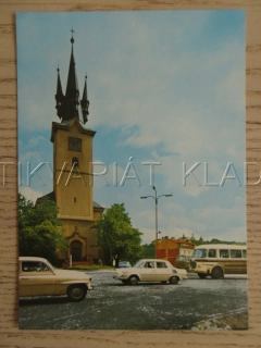 PŘÍBRAM, NÁMĚSTÍ S KOSTELEM SV. JAKUBA, VETERÁNY - AUTOBUS A AUTO ŠKODA?, OKRES PŘÍBRAM, POHLEDNICE 1531