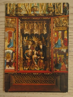 KŘIVOKLÁT, POZDNĚ GOTICKÁ ARCHA (PO R. 1490) V HRADNÍ KAPLI, OKRES RAKOVNÍK, POHLEDNICE 1548