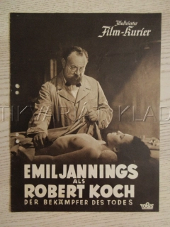 ROBERT KOCH, BOJOVNÍK SE SMRTÍ, E. JANNINGS, P. BILDT, V. V. BALLASKO, FILM NĚM. ŘÍŠE, FILM KURIER VBŠ Č. 2983