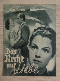 PRÁVO NA LÁSKU, M. SCHNEIDER, V. STAAL, P. WEGENER, FILM NĚM. ŘÍŠE, FILM KURIER VBŠ Č. 3039