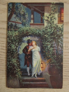 NNA ROZCHODU, MUŽ, ŽENA, PÁR, LUCERNA, POHLEDNICE 1580