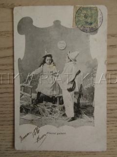 DĚTI, KLAUNI, PIERROT GALANT, POHLEDNICE 1617