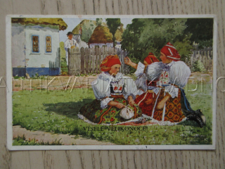 VESELÉ VELIKONOCE, POMLÁZKA, KROJ, POHLEDNICE 1625