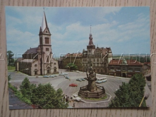 KLADNO, NÁMĚSTÍ REVOLUCE, VETERÁN - AUTOBUS, TRABANT?, OKRES KLADNO, POHLEDNICE 1752