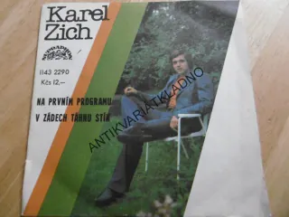 NA PRVNÍM PROGRAMU, V ZÁDECH TÁHNU STÍN, KAREL ZICH, MALÁ DESKA