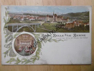 ŠVÝCARSKO - BERN, HOTEL BELLE-VUE, LITOGRAFIE
