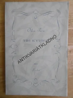 TŘI KYTICE, ODON PÁRA, 1939