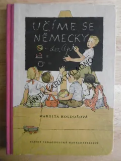 UČÍME SE NĚMECKY, HOLDOŠOVÁ, 1958, nevyšisovaný hřbet