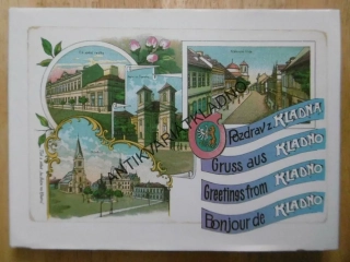 POZDRAV Z KLADNA,KLADNO V PROMĚNÁCH ČASU, STARÉ POHLEDNICE, KLADNO,1996, **an