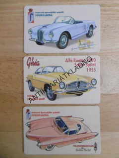 ALFA ROMEO 1900, VETERÁN, TELEFONNÍ KARTY, 3 ks