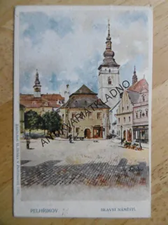PELHŘIMOV, HLAVNÍ NÁMĚSTÍ, 1921, OKRES PELHŘIMOV