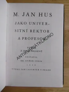 MISTR JAN HUS JAKO UNIVERSITNÍ REKTOR A PROFESOR, 1948, (12.)