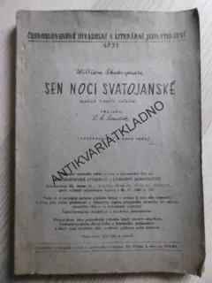 SEN NOCI SVATOJÁNSKÉ, DIVADLO KOMEDIE O 4 DĚJSTVÍCH, SCÉNÁŘ, 1953, **an