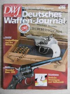 DWJ -DEUTSCHES WAFFEN-JOURNAL, 8/90, NĚMECKY, ČASOPIS ,ZBRANĚ, 