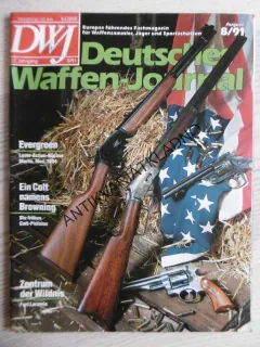 DWJ -DEUTSCHES WAFFEN-JOURNAL, 8/91, NĚMECKY, ČASOPIS ,ZBRANĚ, 