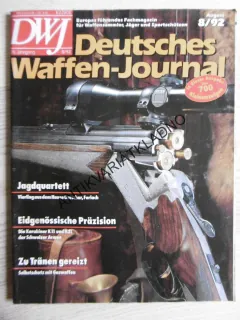 DWJ -DEUTSCHES WAFFEN-JOURNAL, 8/92, NĚMECKY, ČASOPIS ,ZBRANĚ, 