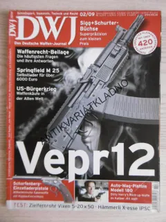 DWJ -DEUTSCHES WAFFEN-JOURNAL, 2/09, NĚMECKY, ČASOPIS ,ZBRANĚ, 