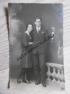 MUŽ A ŽENA, MĚLNÍK, 1923, FOTOPOHLEDNICE,