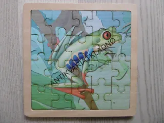 DŘEVĚNÉ PUZZLE, ŽÁBA, ŽABIČKA ROSNIČKA,  20 KS