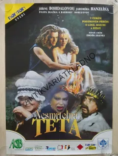 NESMRTELNÁ TETA, JIŘINA BOHDALOVÁ, JAROMÍR HANZLÍK, FILIP BLAŽEK, PLAKÁT 20B