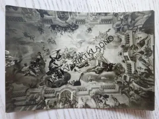 STÁTNÍ ZÁMEK JAROMĚŘICE NAD ROKYTNOU, DETAIL NÁSTROPNÍ FRESKY, OKRES TŘEBÍČ, 1962