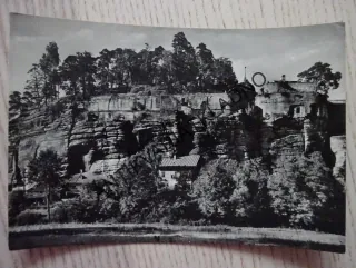 STÁTNÍ HRAD SLOUP U ČESKÉ LÍPY, SLOUP V ČECHÁCH, SKALNÍ HRAD, OKRES ČESKÁ LÍPA, 1961