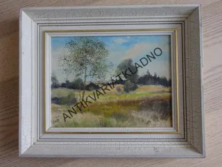 OBRAZ - ORIGINÁL AKVAREL X AKRYL-?,-, KRAJINA, LOUKA, STROMY, 1991