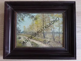 OBRAZ - ORIGINÁL OLEJ X AKRYL-?,-, KRAJINA, LOUKA, STROMY, 1990