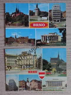 BRNO, CENTRUM MĚSTA, JANÁČKOVO DIVADLO, PETROV, NÁMĚSTÍ SVOBODY, 2 KUSY