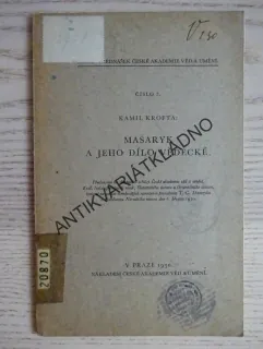 MASARYK A JEHO DÍLO VĚDECKÉ, KAMIL KROFTA