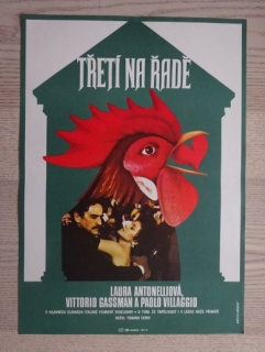 TŘETÍ NA ŘADĚ, FILM IT, R: CERVI, H: ANTONELLI, GASSMAN, VILLAGGIO, PL: HEJZLAROVÁ, PLAKÁT 318