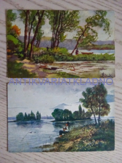 RYBNÍK, RYBÁŘ, VESNICE, 2 KUSY