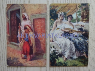 SLEPEC A JEHO DÍTĚ, GAREIS, SVATEBNÍ PÍSEŇ, KIESEL, ŽENY, LOUTNA, DĚVČE, ULICE, 2 KUSY
